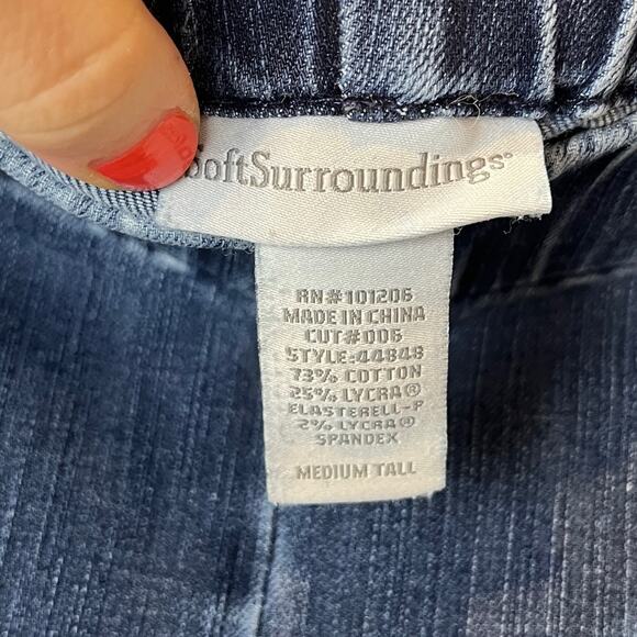 SOFT SURROUNDINGS Size M Tall MT Pull On Skinny Jeans Stretch Denim 44848 Blue - Picture 3 of 7